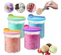 Recipientes De Helado Para Creamy,Creamy,recipiente Para Helado,4 Tarros De Almacenamiento De Repuesto Para Máquina De Helados Con Tapas Para Nc500 Nc501