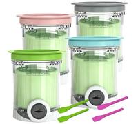 Recipientes de Helado para Ninja Swirl by CREAMi Pints, 4 Piezas Recipiente de Helado para Ninja Swirl NC701EU NC701 NC700, Contenedores de Pinta con Tapas, Sin BPA, Apto para Lavavajillas