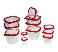 Recipientes de plástico set de 24 rojo aptos microondas