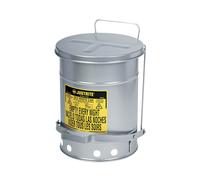 Recipientes de seguridad SoundGard™ insonorizados Justrite, cierre de la tapa amortiguado y silencioso, color plata