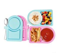 Recipientes de silicona duraderos con tapas a prueba de fugas, adecuados para aperitivos y preparación de comidas, plegables para un almacenamiento compacto, material apto para lavavajillas (azul +