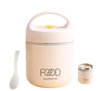 Recipientes de sopa térmicos, apilables para almuerzo térmico - Tarro de alimentos para bebés de doble pared de acero inoxidable con aislamiento al vacío de 2 niveles - Contenedor de alas, Una sola