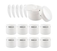 Recipientes de viaje for cosméticos, tarros de viaje for artículos de tocador, paquete de 12, tarros de plástico negro for cosméticos de 50 ml con borde dorado, recipiente de 50 g for ungüentos(White/