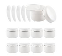 Recipientes de viaje for cosméticos, tarros de viaje for artículos de tocador, paquete de 12, tarros de plástico negro for cosméticos de 50 ml con borde dorado, recipiente de 50 g for ungüentos(White/