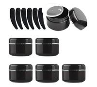Recipientes de viaje for cosméticos, tarros de viaje for artículos de tocador, paquete de 12, tarros de plástico negro for cosméticos de 50 ml con borde dorado, recipiente de 50 g for ungüentos(Black/