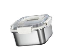 Recipientes herméticos de acero inoxidable para conservación de alimentos con tapa, contenedor de almacenamiento de almuerzo, para despensa escolar, aula, camping, picnic, ensalada, frutas y verduras