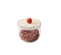 Recipientes herméticos de almacenamiento PET tarros redondos transparentes para pasta, arroz, avena, nueces, conservación de alimentos a granel 2000 ml (900 ml)