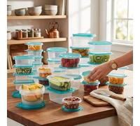 Recipientes para Alimentos con Tapa - Tupper Plástico PP Sin BPA, Varios Tamaños para Meal Prep, Aptos para Microondas, Congelador y Lavavajillas - Juego de Fiambreras Apilables - Set de 100 con tapa