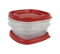 Recipientes para almacenar alimentos Rubbermaid Easy Find Lids de 1,25 tazas, color rojo Racer, juego de 4 piezas