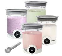 Recipientes para pintas y tapa Ninja Creami Swirl compatibles con NC700 701 NC701Q CN701CO Ninja Creami Swirl Pints, sin BPA y apto para lavavajillas (4 unidades con cuchara)