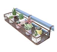 Recipientes para plantas - Balcón decorativo barandilla colgante hierro negro arte flores soporte expositor para alféizar de ventana y barandilla