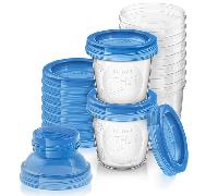 Recipientes reutilizables Avent para almacenar leche materna, 10 unidades de 180 ml.