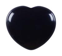 RECKSI Decoración de corazón de cristal de obsidiana negra tallada para terapia de ansiedad, equilibrio de chakras y buena suerte