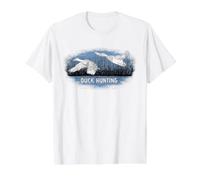 reclamo Pato Caza humedales per un Cazador Camiseta gráfica económica, Hombre, Blanco, M