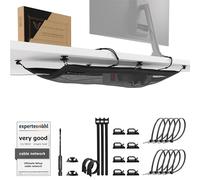 Recoge Cables Escritorio - Malla Flexible bajo Mesa, 10 kg (Negro)