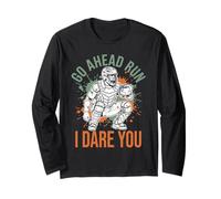 Recogedor de béisbol Vintage Go Ahead Run I Dare You, Divertido para niños Manga Larga