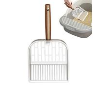 Recogedor de excrementos de gato - Pala para excrementos de gatito con mango de madera | Cuchara elevadora de para gatos antiadherente, 14,3x28 cm, para dormitorio veterinario, hogar con múltipl