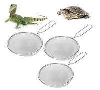 Recogedor De Excrementos De Reptiles De 3 Uds, Tamiz De Arena De Dragón Barbudo, Pala Para Arena De Gatos, Pala De Arena Fina De Metal, Tamiz De Arena, Herramientas De Descascarado Para Playa