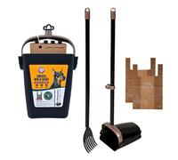 Recogedor de excrementos para perros Arm & Hammer con recogedor giratorio y rastrillo, color negro (incluye 2 bolsas perfumadas)