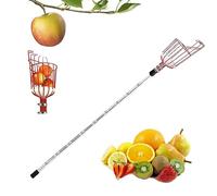 Recogedor de frutas telescópico, recogedor de frutas multiusos de acero inoxidable, barra larga para recoger frutas para huertos, recogedor de manzanas, recogedor de cerezas con bolsa de algodón