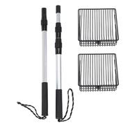 Recogedor de para gatos extensible, recogedor de metálico con mango largo y longitud ajustable, pala profunda para tamizar la para gatos y el estiércol de pollo,