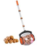 Recogedor de Pecanas,Colector Telescópico Portátil con Capacidad de 3.8 Litros - Recolector Rodante Para Nueces,Para Pecanas Castañas Piñas Jardín Césped Suelo Bellota Cereza Hickory