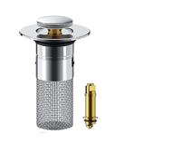 Recogedor de pelos y tapón for Lavabo de baño - Filtro de desagüe emergente Universal con Cesta de Acero Inoxidable y colador de desagüe(Large Size,1pc)