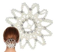 Recogedor para Moños | Redecilla Para El Pelo De Ballet Con Perlas Y Cristales,Sujetadores Para Cola De Cabello Para Bodas Fiestas,Eventos Formales Trabajo Danza Actuación En