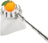 Recoger Frutas Retráctil, recogedor de frutas de 5 m con poste de acero inoxidable ligero, portátil Recolector de Frutas a gran altitud para obtener manzana pera naranja etc