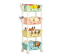 Recogida de Juguetes para niños - Organizador de de Basura de Varios Niveles, estantería rodante con Ruedas | Guardería Playroom Space Saver Furniture System, Solución de organización