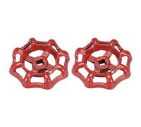 Recogwood 2 válvulas de mango de rueda de grifo, 7 mm x 7 mm, repuesto de rueda de mango de válvula de puerta, manguera de grifo exterior de 0.28 x 0.28 pulgadas, mango de rueda OD 64 mm de acero