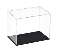 Recogwood Vitrina acrílica Transparente, 30 x 15 x 25 cm, para Montar, Caja de encimera, Organizador de Cubo, Soporte de protección a Prueba de Polvo, con Base Negra para