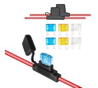 RECOIL FHM62 Paquete de 2 portafusibles en línea MAXI impermeables con cable de cobre puro libre de oxígeno 6AWG con 2 fusibles Maxi de 40 A, 2 de 60 A y 2 de 80 A