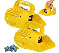 Recolector de bayas, 2 recolectores de bayas, recolector de arándanos portátil ergonómico de gran capacidad de grado alimenticio con peine de metal para huerto, arándano