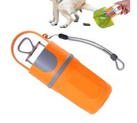Recolector de excrementos de perro, parte superior portátil con cordón dispensador de bolsas, bolsas para recoger excrementos de mascotas para césped, hierba, suciedad, grava (naranja)