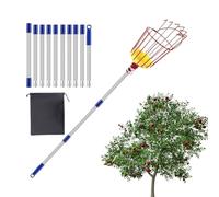 Recolector De Frutas - Poste De Recogida Profesional | Recogedor De Mangos De 13 Pies Con Mango Retráctil Y Canasta | Para Melocotón Pera Aguacate Limón Granada Naranja Llegando A Lugares Inaccesibles