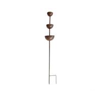 Recolector de lluvia de metal recubierto para jardines de patio trasero con cuenco de acero resistente y estaca a tierra para una recolección de agua fiable