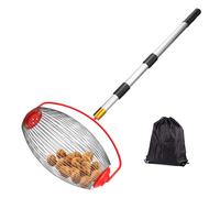 Recolector de nueces de acero inoxidable para jardín, apto para piñas y nueces, bola grande.