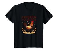 Recolector de Pollos Divertido Amante de la Granja recolector de Huevos de Gallo Camiseta, Niños, Negro, 3 años