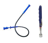 Recolector magnético telescópico de 20 libras, recogedor flexible de 4 garras. Herramienta de recogida magnética 4 puntas de los dedos con garras de resorte con luces LED brillantes, puntas de los