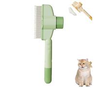 Reconocer el cepillo de gato de conocimiento, el cepillo de preparación para el peine de pulgas de auto limpieza, con botón de liberación para perros y gatos (Green)