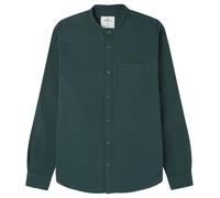 Reconsider Long Sleeves Cotton Seersucker Mao Shirt with Tree Embroidery