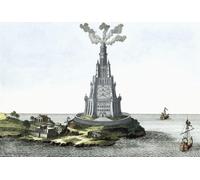 Reconstrucción imaginaria de los Faros de Alejandría una de las 7 maravillas del mundo antiguo. Después de una obra del siglo XVIII de Johann Fischer von Erlach. Póster impreso por Ken Welsh (17 x 11)