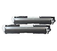 Reconstruido para HP LaserJet Pro 100 color MFP M 175 r - 126A / CE310A - Toner conjunto 2x negro - Para aprox. 2 x 1.200 paginas (5% cobertura)