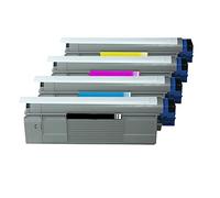 Reconstruido para OKI C 5900 N - C5800 / C5900 / 43324421-43324424 - Toner conjunto negro, cian, Magenta, amarillo - Para aprox. 1 x 6.000 & 3 x 5.000 paginas (5% cobertura)
