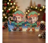 RecontraMago Cabezones Locos Personalizados con Tu Cara - Regalos Adorno Decorativo con Cabeza Móvil - Regalo Original para Navidad y Reyes - Figura Personalizable y Patentada (Elfos)