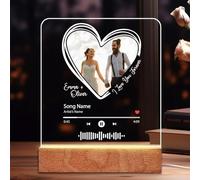RecontraMago Placa Spotify Personalizada Con luz y Base - Regalos de san valentin para hombre y mujer novios - regalo aniversario premium tarjeta originales lamparas novia novio (SPOTIFY 2.0 CORAZON)