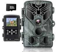 RecorCam Camara Fototrampeo 50MP 4K, Camara de Caza con Sensor de Movimiento, Cámara de Caza Nocturna Impermeable IP65, Visión Nocturna hasta 25m, Tarjeta de Memoria 32GB