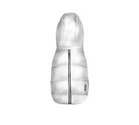 Record - Abrigo Dogmar para Perros, Impermeable para Perros de Estilo Sobrio y Refinado con Bandas Reflectantes, Cierre Ajustable y Agujero para Correa | Plata, L