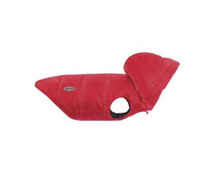 Record - Abrigo Dogmar para Perros Impermeable para Perros de Estilo Sobrio y Refinado con Bandas Reflectantes, Cierre Ajustable y Agujero Correa | Rojo, M